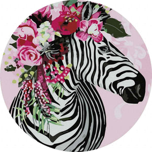 Круглая картина по номерам Фантастическая зебра