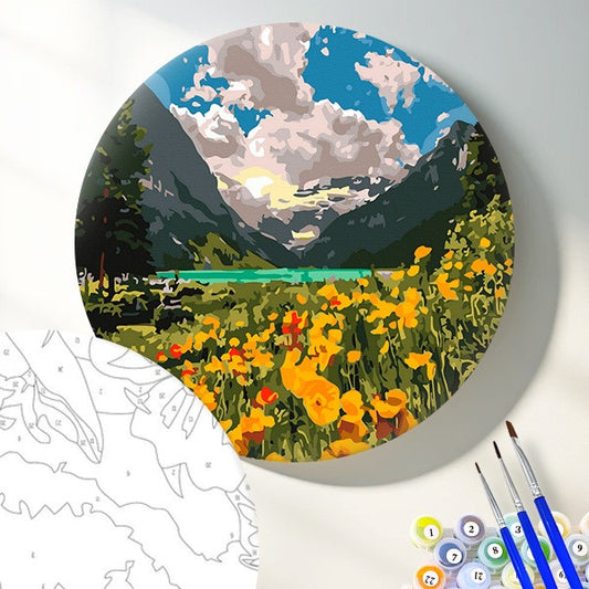 Круглая картина по номерам Величественные Альпы