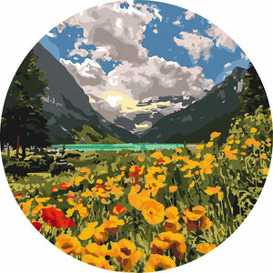 Круглая картина по номерам Величественные Альпы