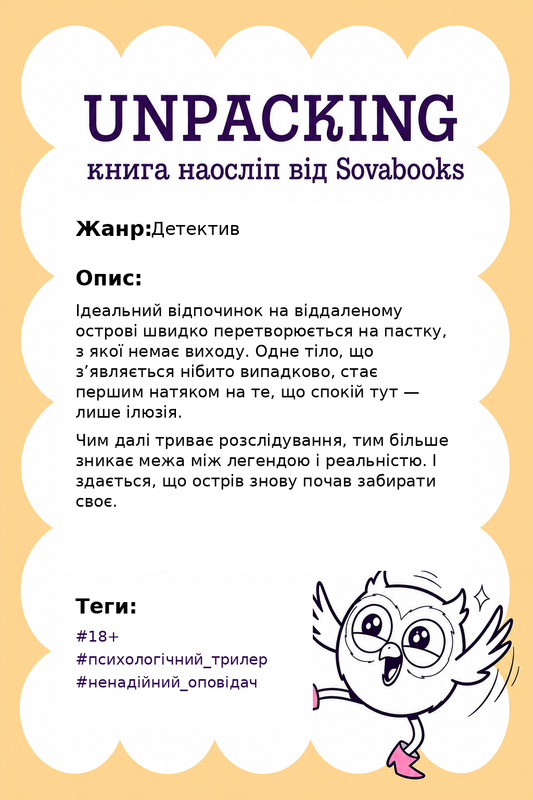 UNPACKING книга наосліп від SOVABOOKS -  Детектив