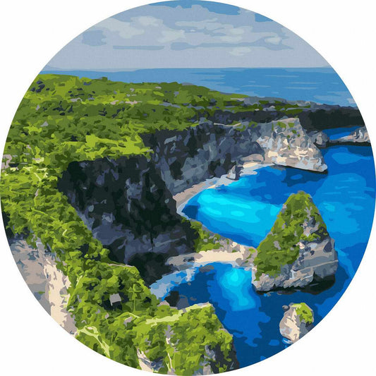 Круглая картина по номерам Вид с воздуха