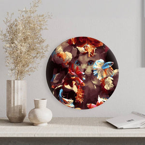 Круглая картина по номерам Кот в рыбе