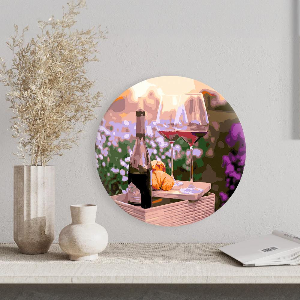 Круглая картина по номерам Романтика в лаванде