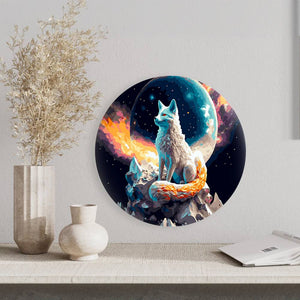 Круглая картина по номерам Белый волк