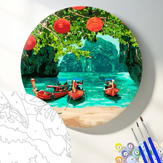 Круглая картина по номерам Отдых в Таиланде
