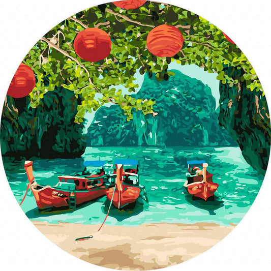 Круглая картина по номерам Отдых в Таиланде