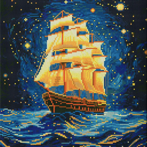 Книга Алмазная мозаика Ночной корабль (40х50 см) | SOVABOOKS