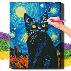 Алмазная мозаика Кот в ночи (40х50)