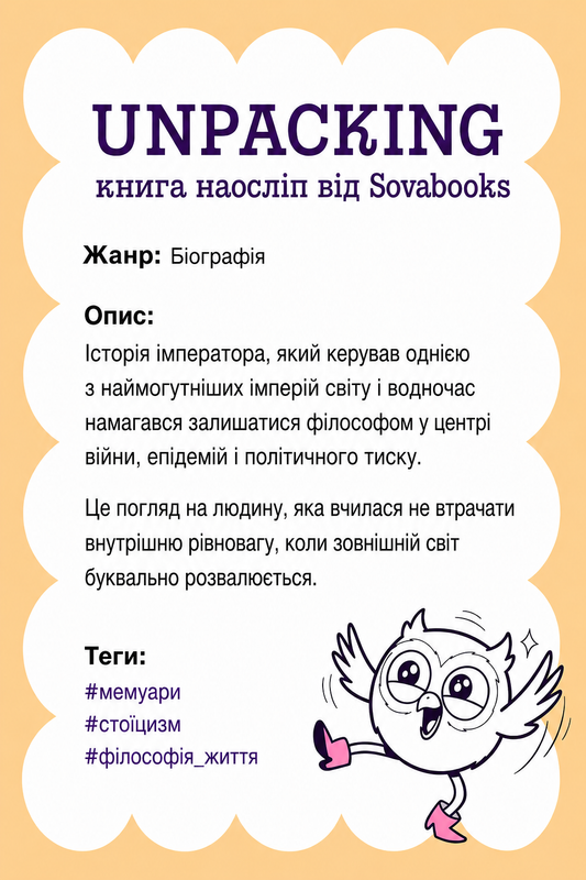 UNPACKING книга наосліп від SOVABOOKS -  Біографія