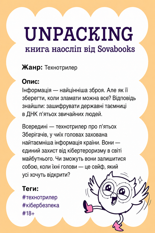 UNPACKING книга наосліп від SOVABOOKS -  Технотрилер