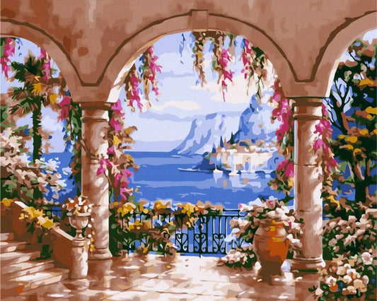 Картина по номерам Балкон Цветов