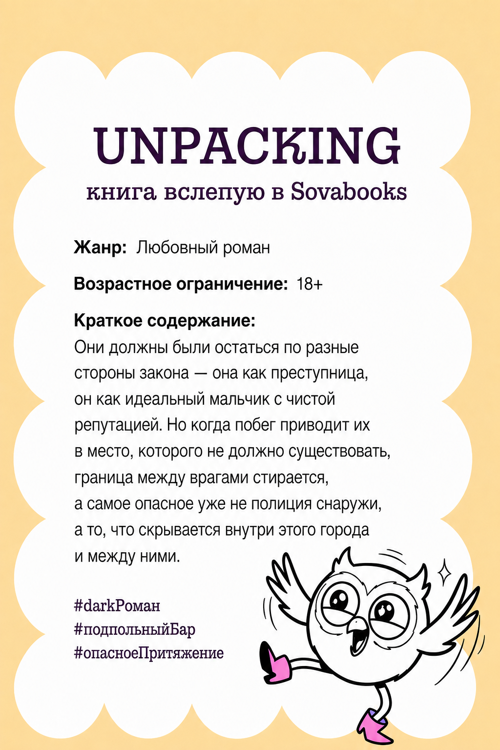 UNPACKING книга вслепую от SOVABOOKS -  Любовный роман