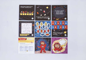 Настольная игра «Квестик космический» от Sovabooks, семейная настолка для увлекательных космических приключений.