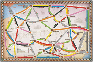 Расширение для настольной игры Ticket to Ride: Великобритания и Пенсильвания, Sovabooks, игровое поле с картами и деталями