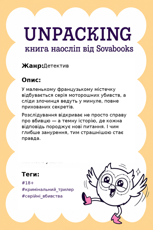 UNPACKING книга наосліп від SOVABOOKS -  Детектив