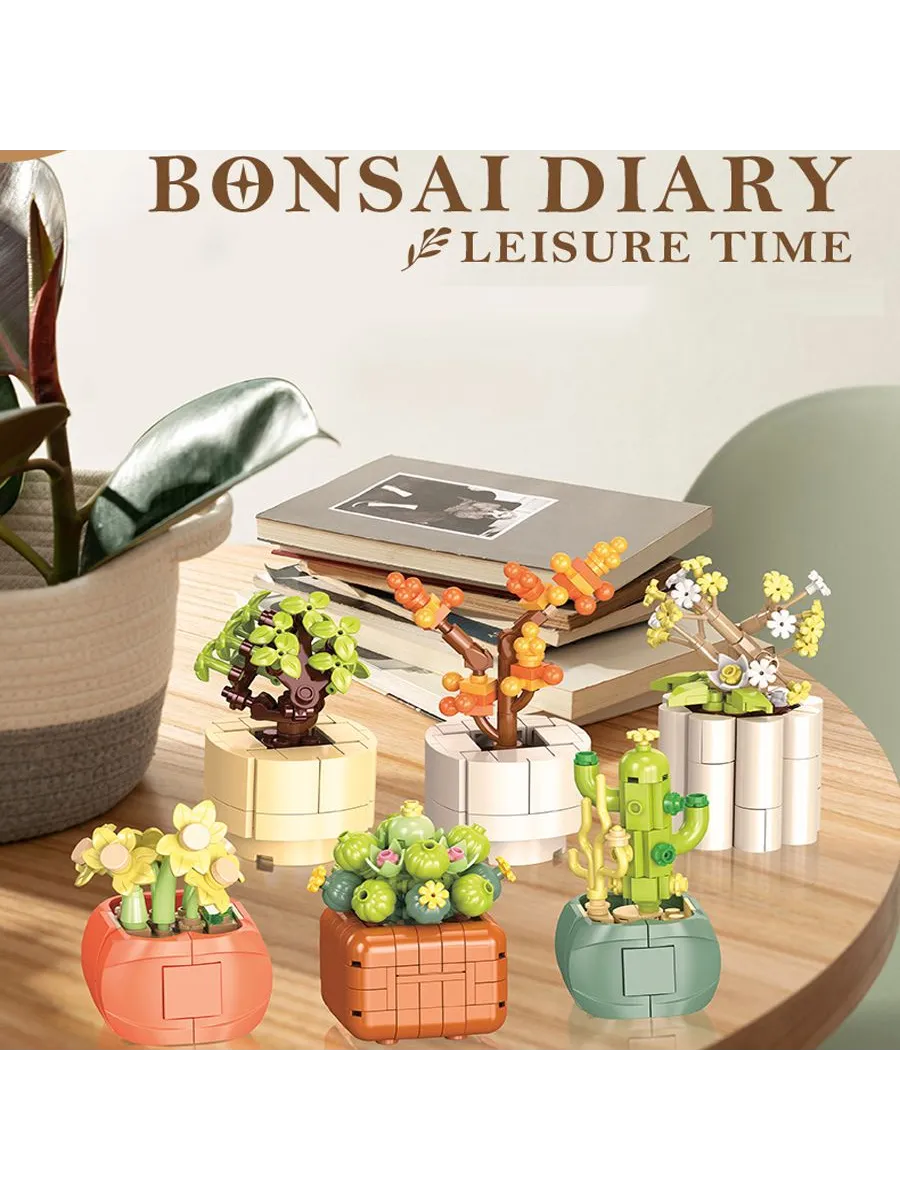 Набор конструкторов «Мини-суккуленты» (6 моделей, 520 деталей)