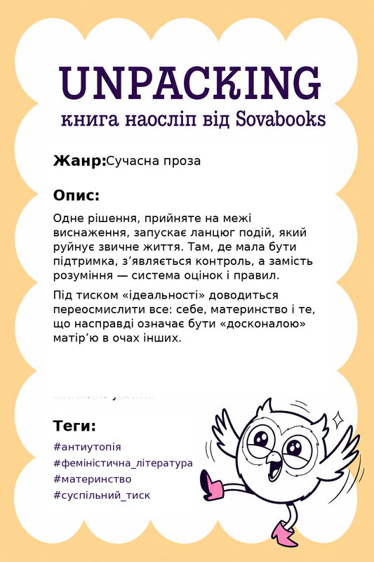 UNPACKING книга наосліп від SOVABOOKS -  Сучасна проза