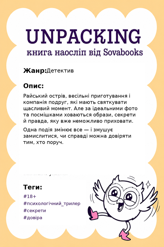 UNPACKING книга наосліп від SOVABOOKS -  Детектив