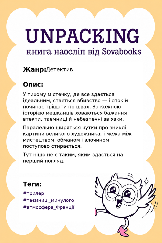 UNPACKING книга наосліп від SOVABOOKS -  Детектив