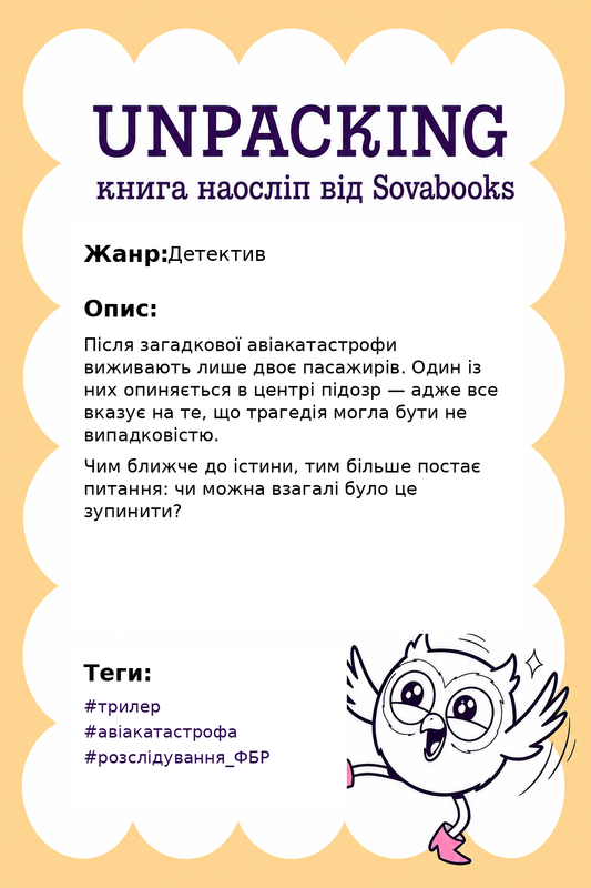 UNPACKING книга наосліп від SOVABOOKS -  Детектив