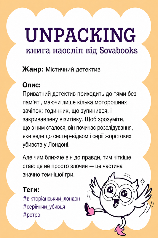 UNPACKING книга наосліп від SOVABOOKS -  Містичний детектив