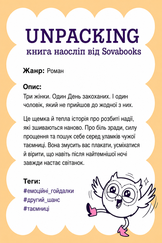 UNPACKING книга наосліп від SOVABOOKS -  Роман