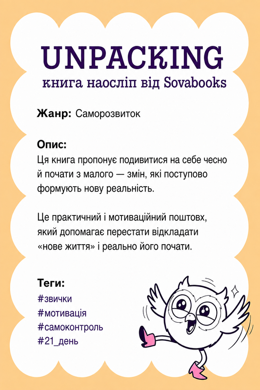 UNPACKING книга наосліп від SOVABOOKS -  Саморозвиток