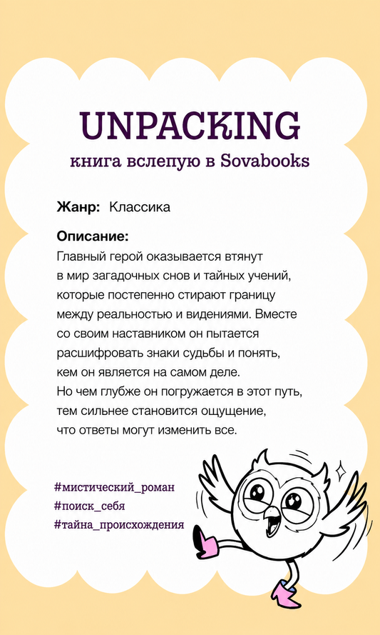 UNPACKING книга вслепую от SOVABOOKS -  Классика