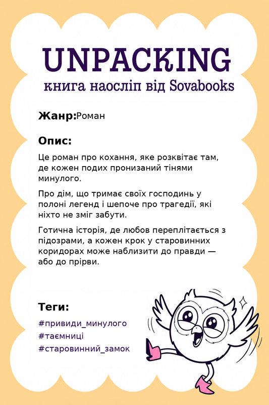 UNPACKING книга наосліп від SOVABOOKS -  Роман