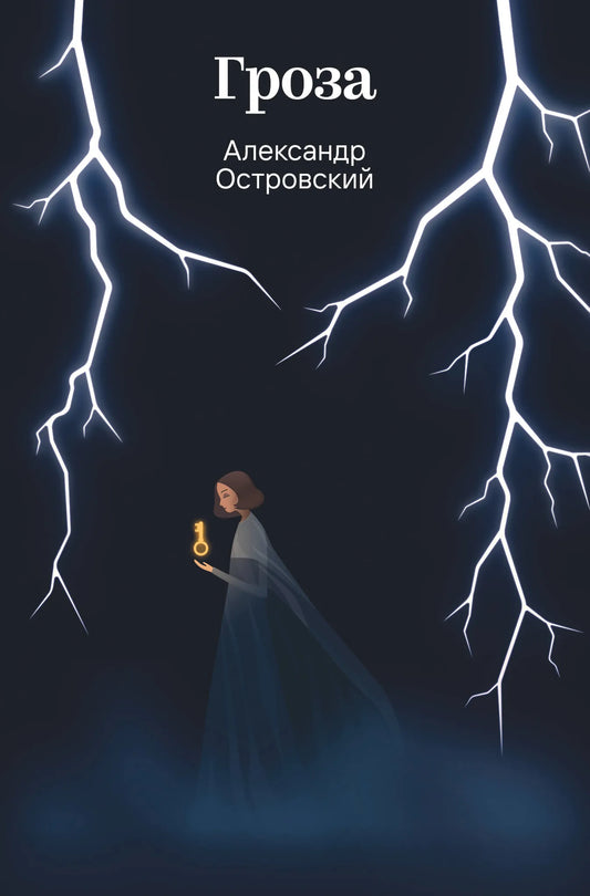 Обложка книги "Гроза" русской классики от Sovabooks, художественное изображение на фоне с изображением сцены из пьесы