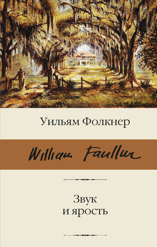 Обложка книги "Звук и ярость" — российский роман классики, изданный Sovabooks, с изображением на передней обложке.