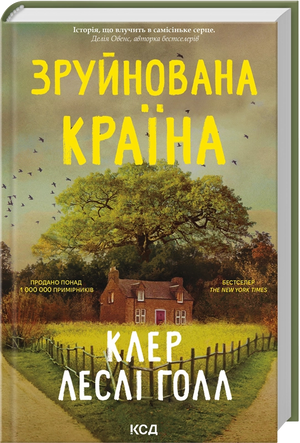 Обложка книги "Зруйнована країна" Клер Леслі Голл, современная украинская художественная литература, изображение на фоне.