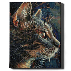 Алмазная мозаика Бдительный кот (40х50)