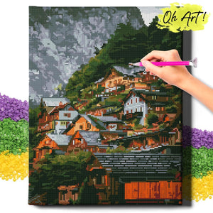 Алмазная мозаика Дом от Sovabooks, 40x50 см, набор для творчества с изображением уютного дома и декоративных элементов.