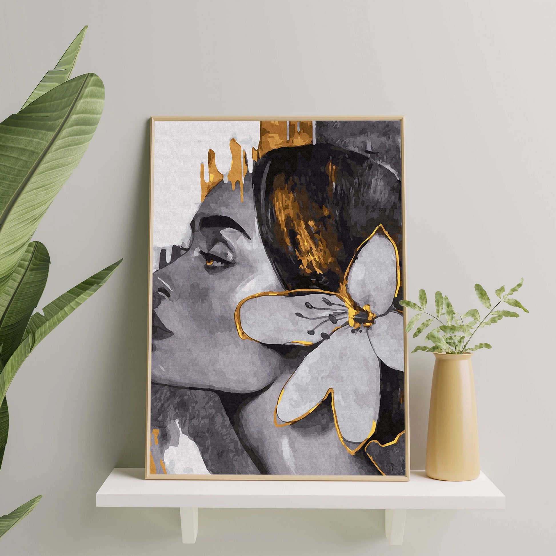 Картина по номерам Девушка Лилией