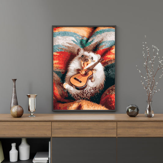 Картина по номерам Ёж с гитарой