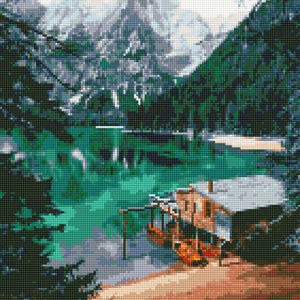 Алмазная мозаика Изумрудное озеро (40х50)