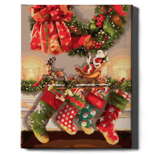 Картина по номерам Подарки для камина