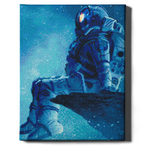 Алмазная мозаика Астронавт и звезды (40х50)