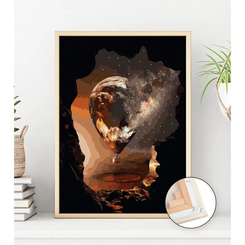 Картина по номерам Ночной Корабль (Черное полотно)