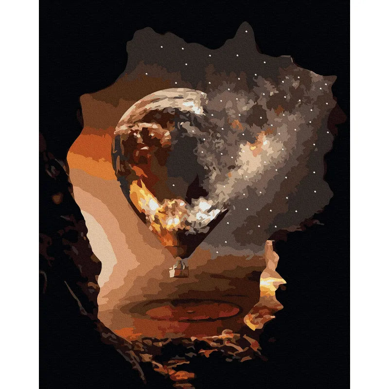 Картина по номерам Ночной Корабль (Черное полотно)