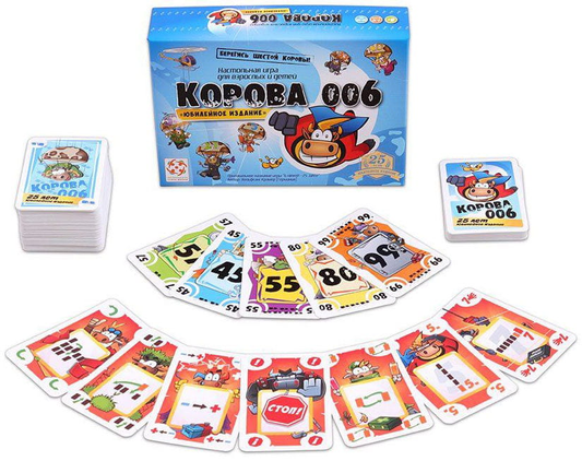 Настольная игра Корова 006 Юбилейная от Sovabooks, семейная игра с ярким дизайном для развлечений.