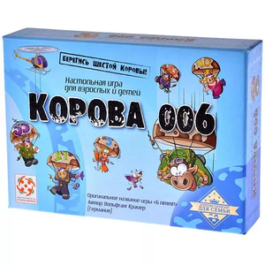 Настольная игра "Корова 006" для семейных игр Sovabooks, изображение игрового поля и компонентов.