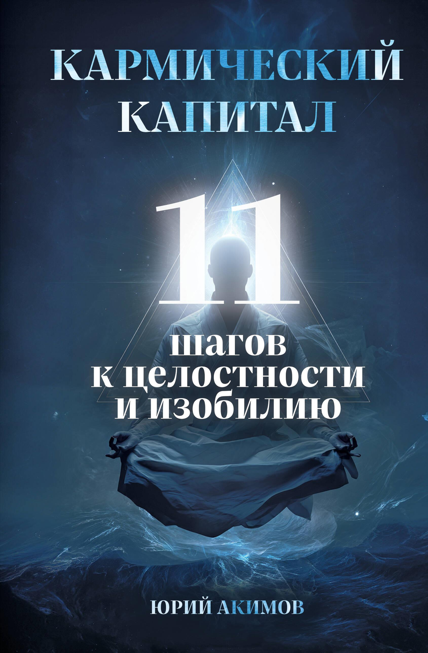 Обложка книги "Кармический капитал. 11 шагов к целостности и изобилию" от SOVABOOKS, черная и белая графика.