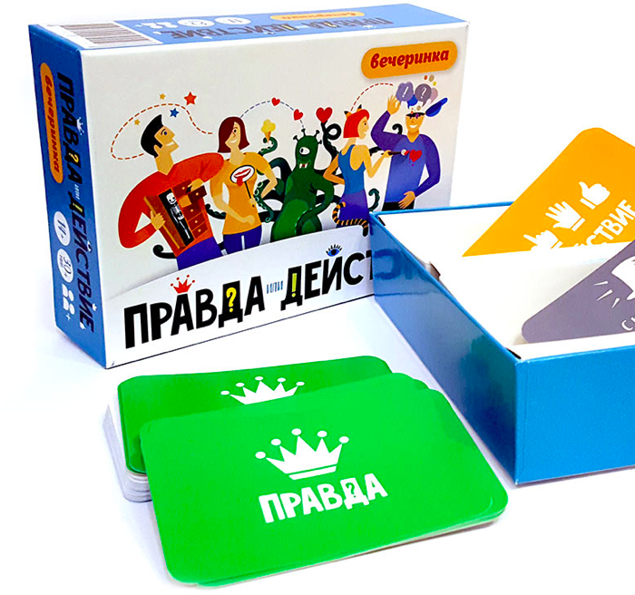 Настольная игра "Правда или действие?!" для вечеринки 14+ от SOVABOOKS, веселая игра для взрослых и подростков.
