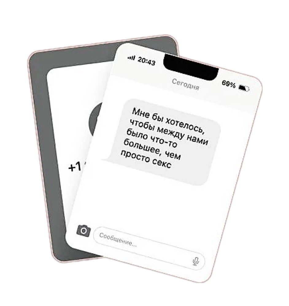 Настольная игра "Неизвестный абонент 18+" от SOVABOOKS на столе с картами и игровыми элементами.