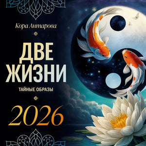 Закладка для книги "Две жизни: тайные образы" на 2026 год, бренд Sovabooks, украшена иллюстрациями и дизайном.
