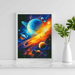 Алмазная мозаика "Другая галактика" от Sovabooks, 30x40 см, настольная игра с яркими изображениями космоса.