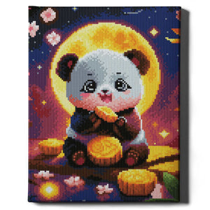 Алмазная мозаика «Маленькая панда» от Sovabooks, комплект для творчества, изображение панды на 40x30 см.