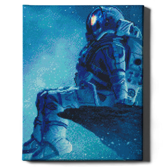 Алмазная мозаика Sovabooks Астронавт и звезды, комплект 40x50 см, яркий дизайн для творчества и развлечений.